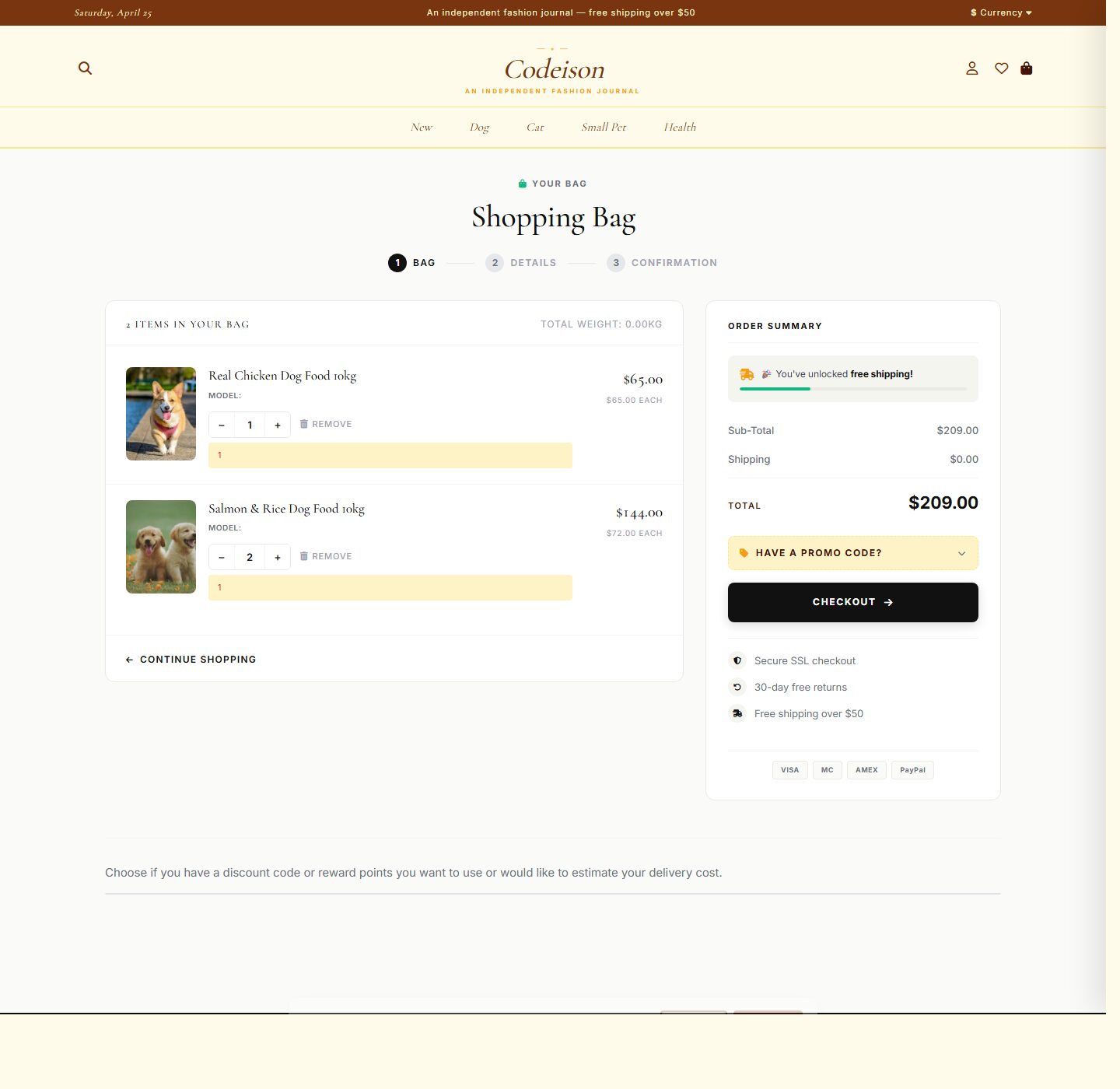 OpenCart 4 Theme for Pet: Pet Supply Pack, Editorial Header screenshot 4