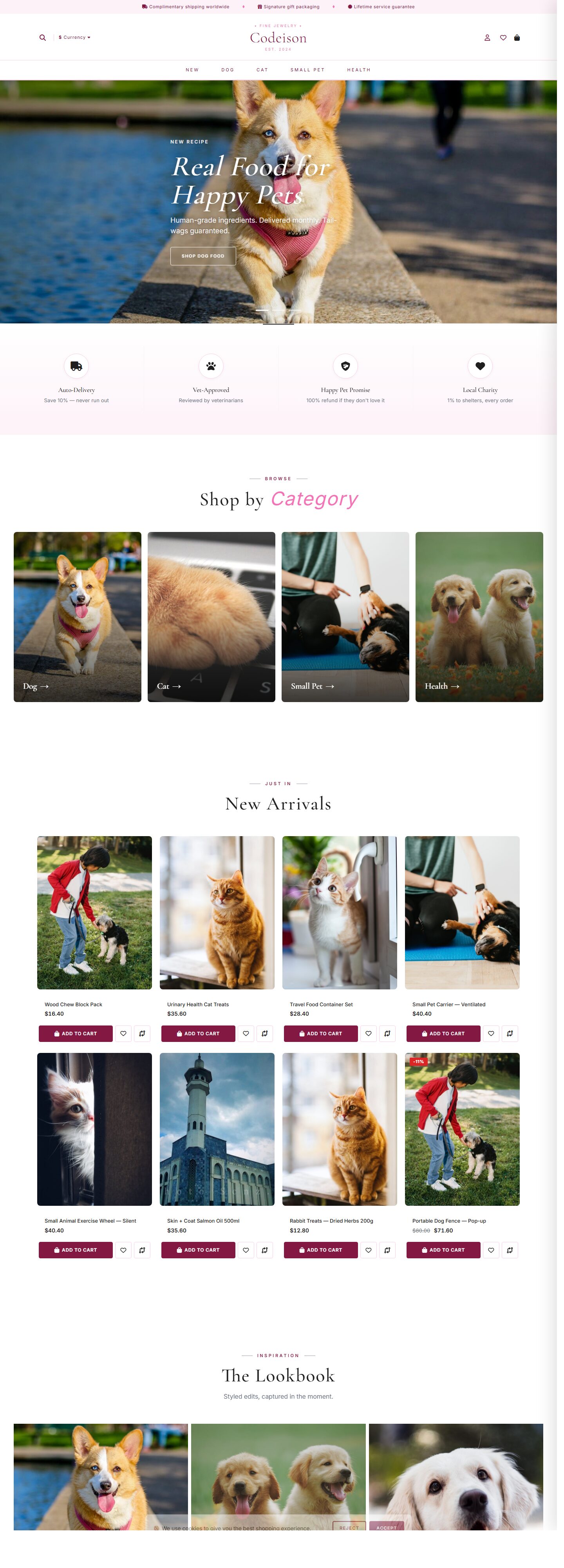 Mobile-First Pet OpenCart Theme - Pet Supply/Luxe