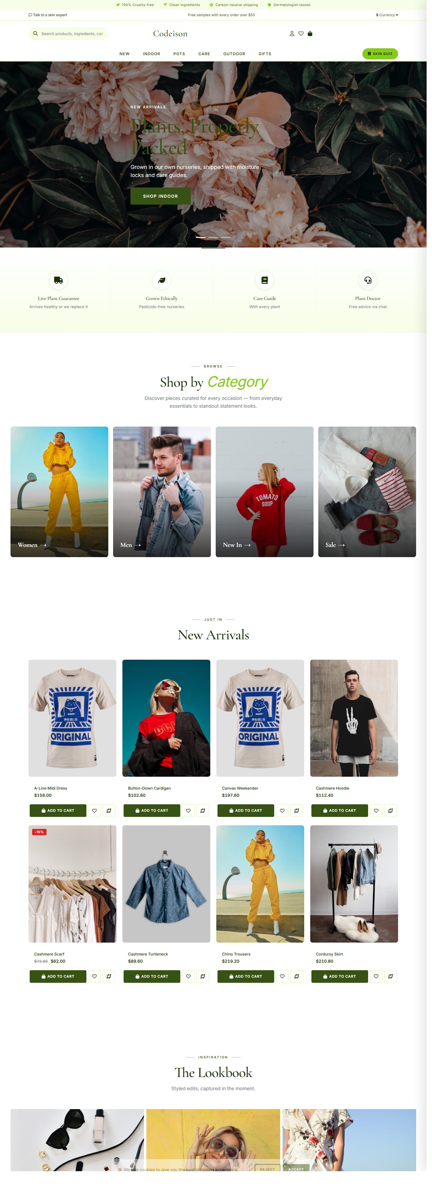 Sell Garden Online: Plants Green OpenCart 4 Theme (Clean Layout)