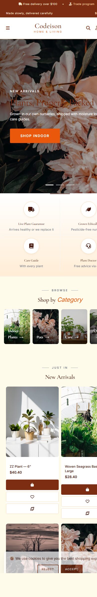 Warm-First OpenCart Theme for Garden Brands - Plants Green screenshot 6