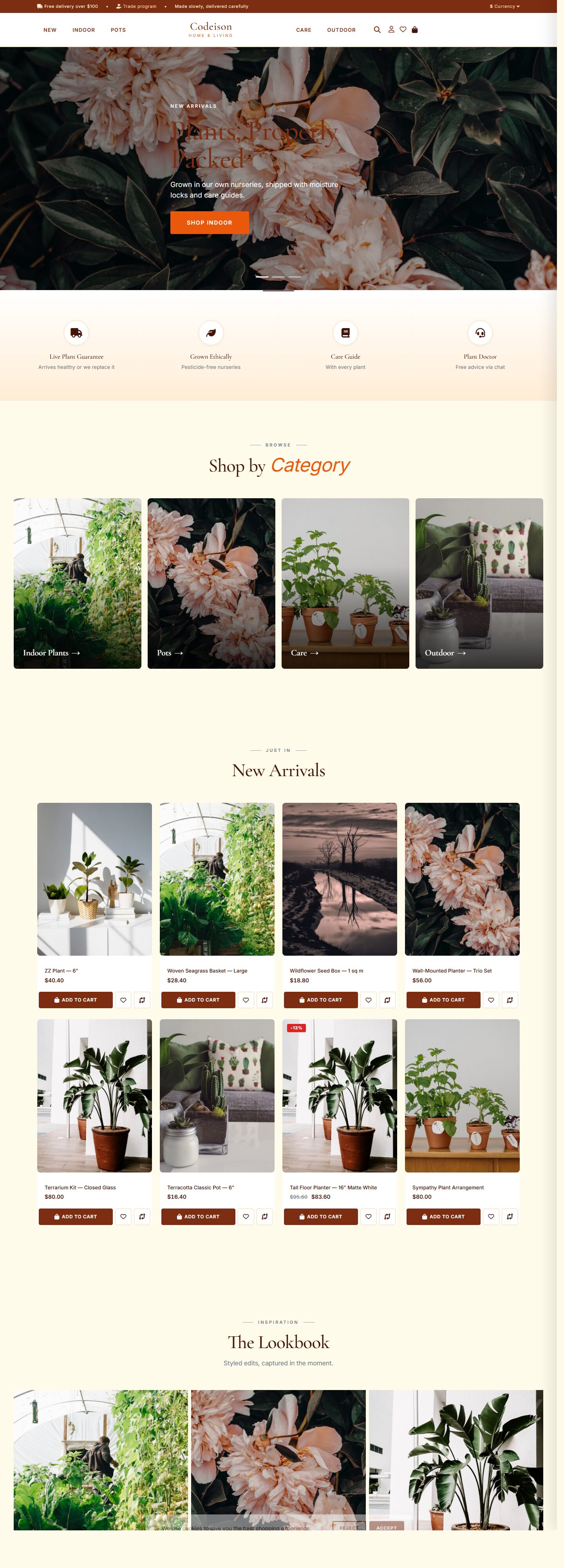 Warm-First OpenCart Theme for Garden Brands - Plants Green